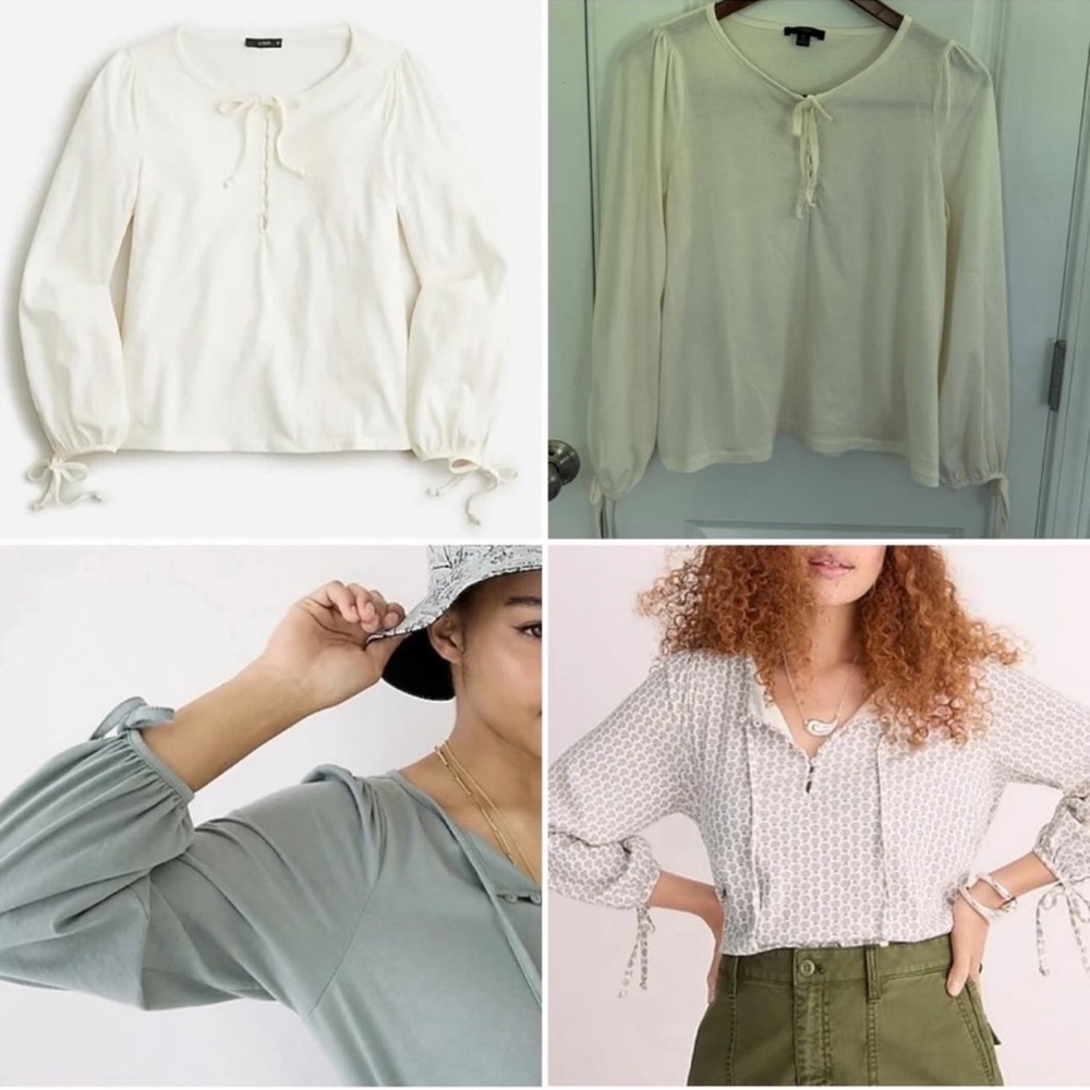 J. Crew Broken-In Jersey Button Front Top
